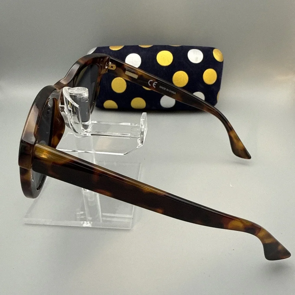 J Crew Authentic Poolside Oversized Sunglasses in Brown Tortoise BG010 & Case